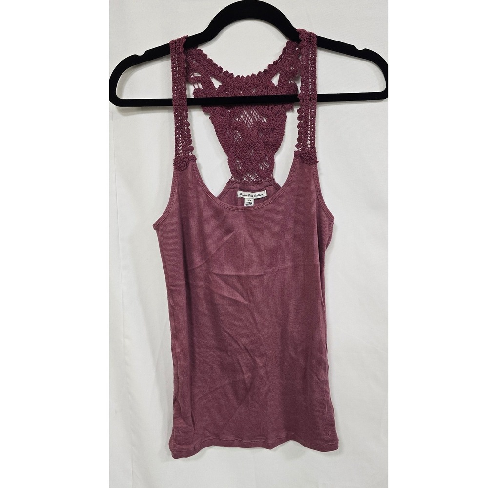 American Eagle Outfitters‎ women M crochet back ribbed tank top Summer Capsule